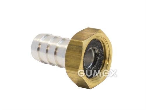 Metallkupplung auf den Wasserhahn 13mm, Innengewinde G 1/2", Messingmutter, die Hülse Aluminium, 